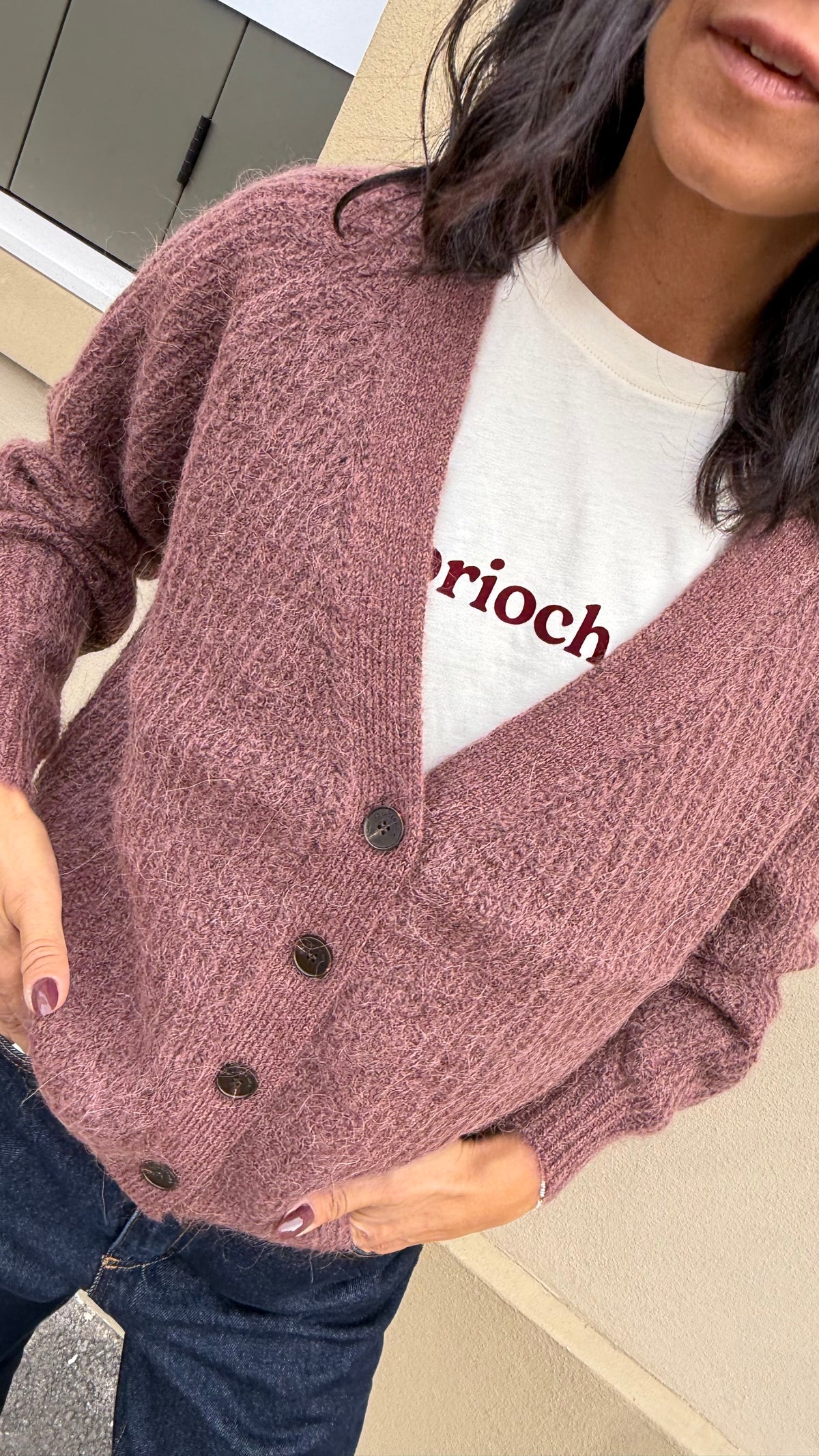 Grace & Mila – Cardigan color vino